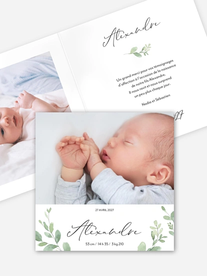 Faire-part naissance Avec tendresse