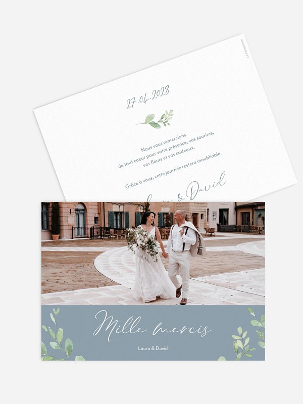 Carte de remerciements "Avec tendresse"