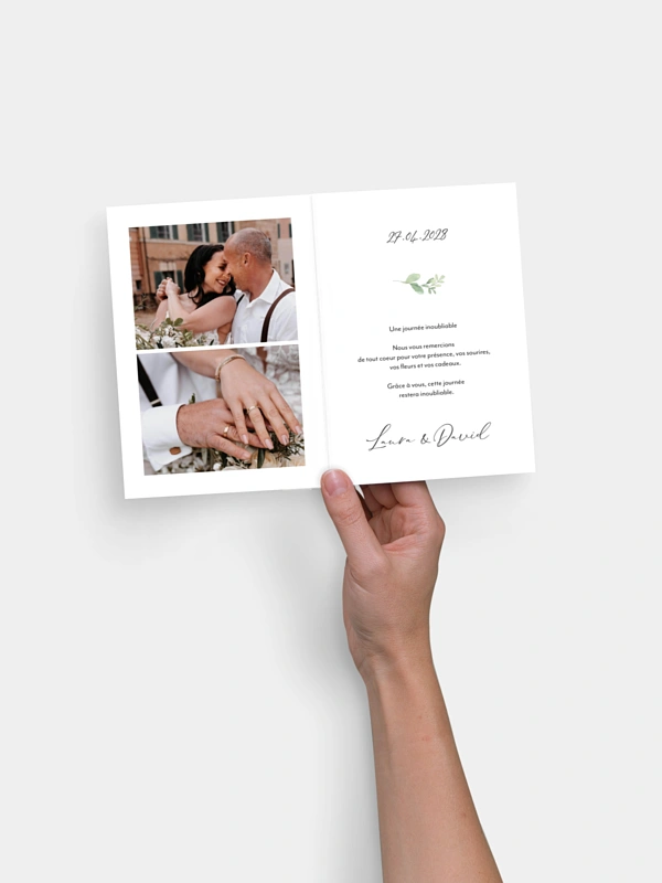 Carte de remerciements Avec tendresse