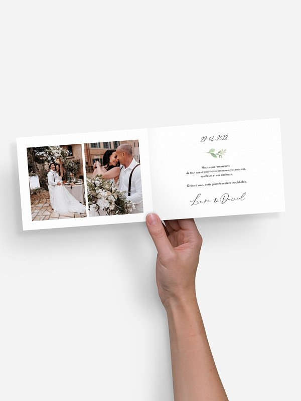 Carte de remerciements Avec tendresse