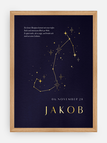 Poster Geburt Sternbild Skorpion