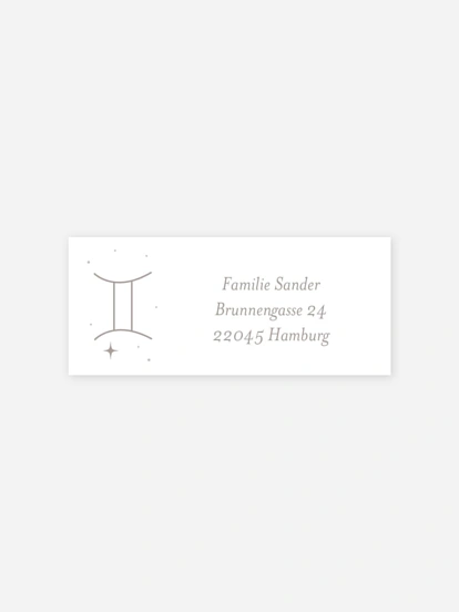 Absenderaufkleber Geburt Sternbild Fische