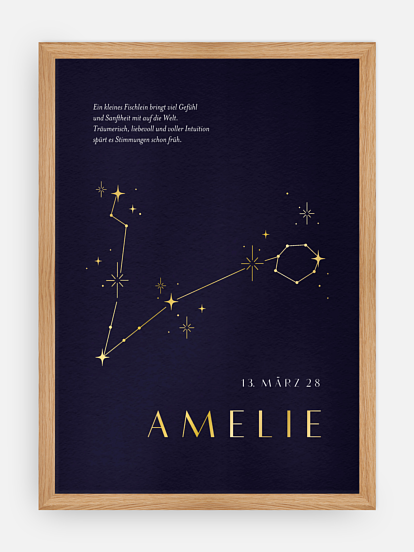 Poster Geburt Sternbild Fische