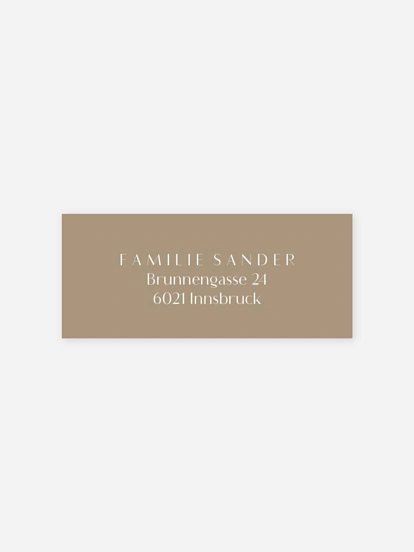 Absenderaufkleber Taufe Herz aus Gold