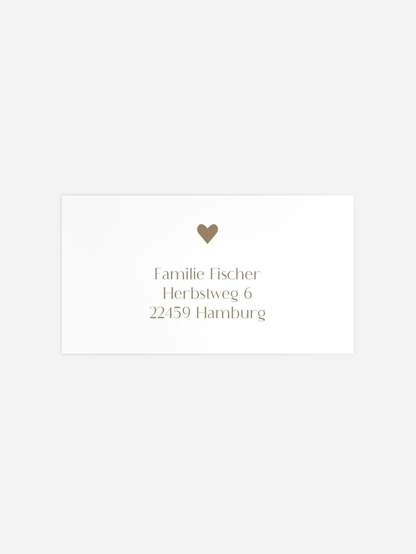 Empfängeraufkleber Geburt Herz aus Gold