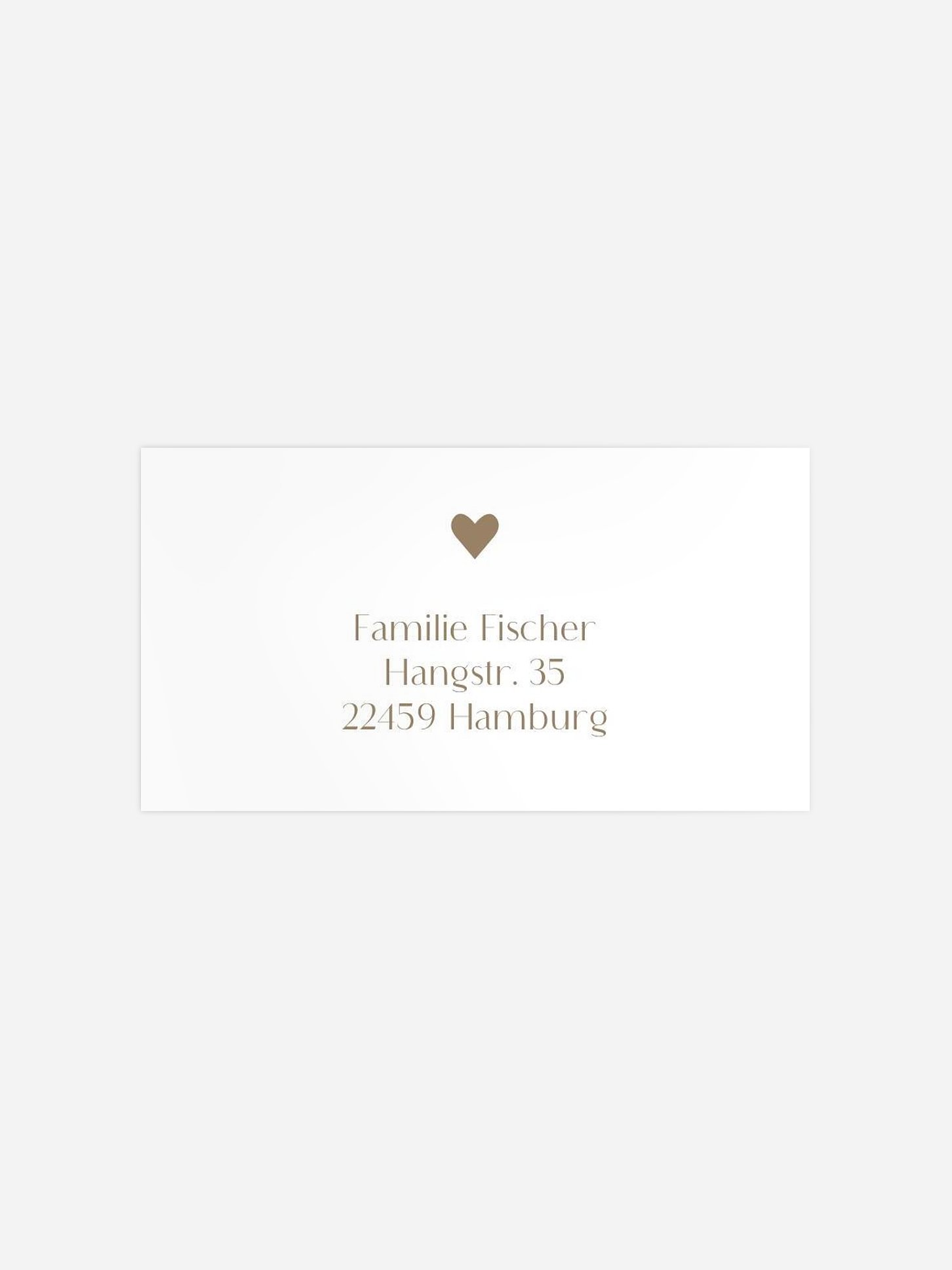 Empfängeraufkleber Geburt Herz aus Gold
