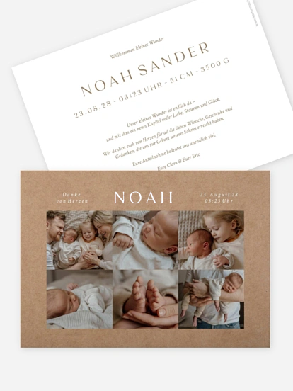 Geburtskarte Unser ganzes Glück