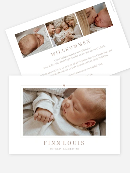 Geburtskarte Ein Herz voller Liebe