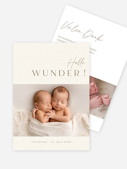 Zwillingskarte Erstes Hallo