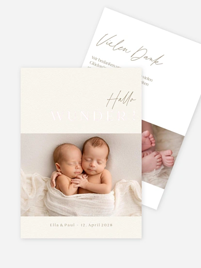 Zwillingskarte Erstes Hallo