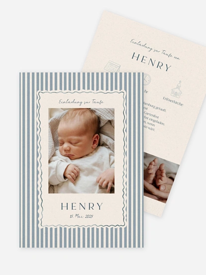 Taufeinladung Little Stripes
