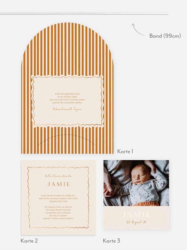 Geburtskarte Little Stripes