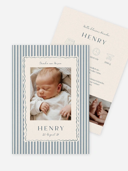 Geburtskarte Little Stripes