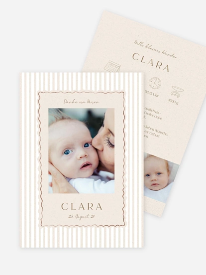 Geburtskarte Little Stripes
