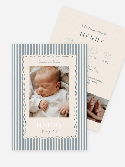 Geburtskarte Little Stripes
