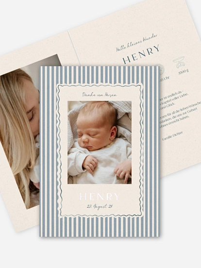 Geburtskarte Little Stripes