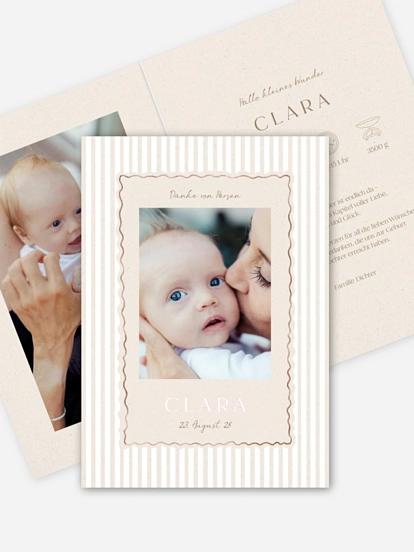 Geburtskarte Little Stripes