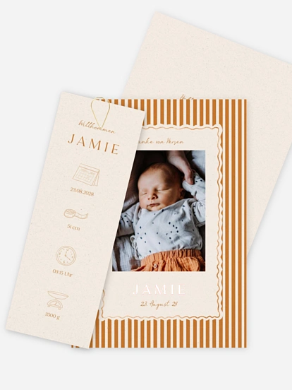 Geburtskarte Little Stripes