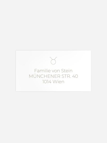 Empfängeraufkleber Geburt Sternzeichen Stier