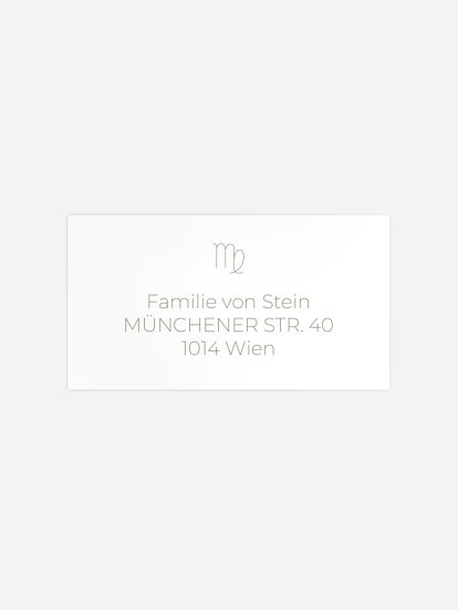 Empfängeraufkleber Geburt Sternzeichen Jungfrau