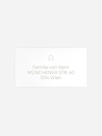 Empfängeraufkleber Geburt Sternzeichen Waage