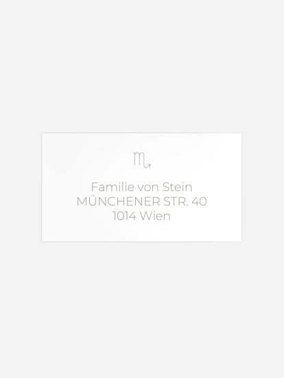 Empfängeraufkleber Geburt Sternzeichen Skorpion