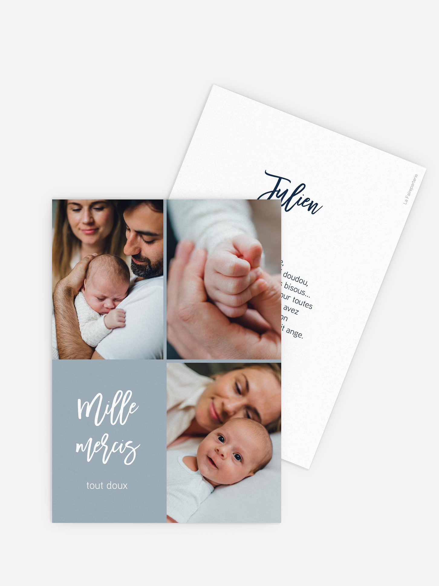 Carte remerciement naissance Bienvenue au monde