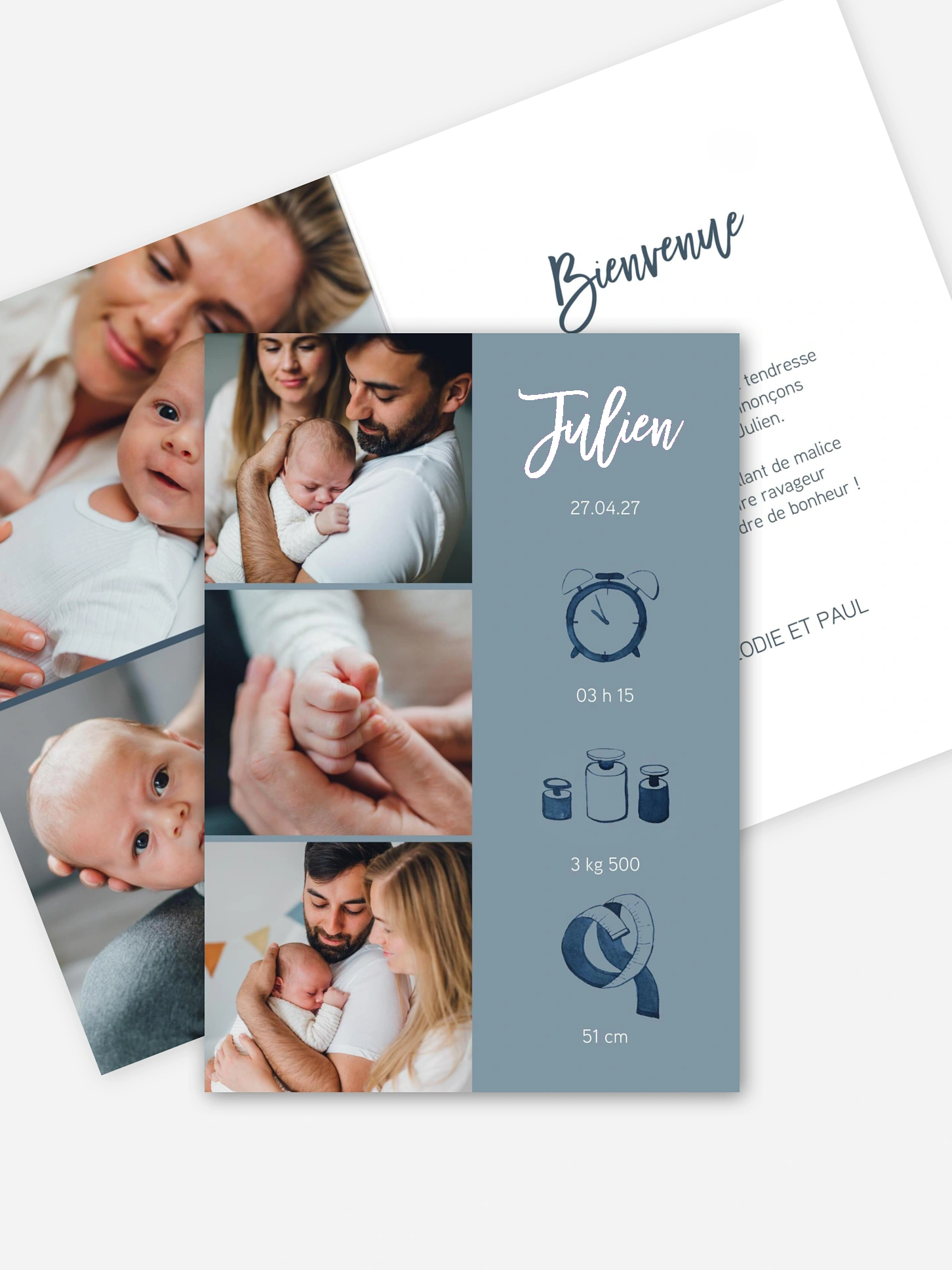 Faire-part naissance Bienvenue au monde
