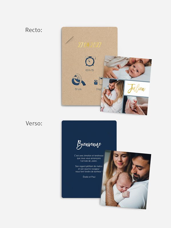 Faire-part naissance Bienvenue au monde