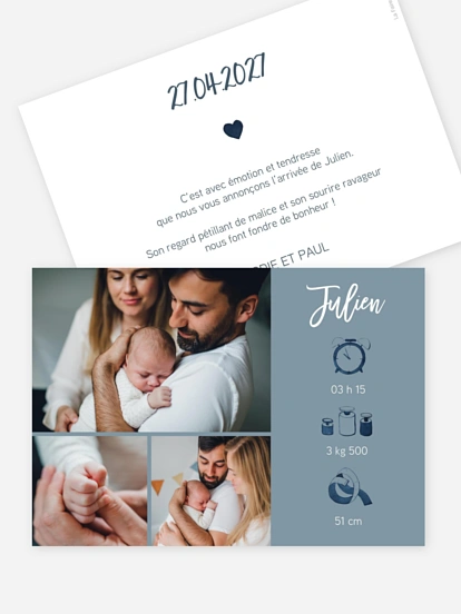Faire-part naissance Bienvenue au monde