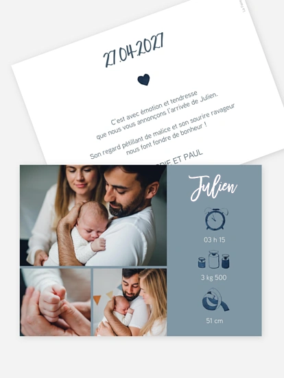 Faire-part naissance Bienvenue au monde