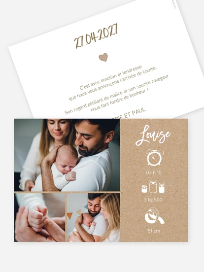 Faire-part naissance Bienvenue au monde