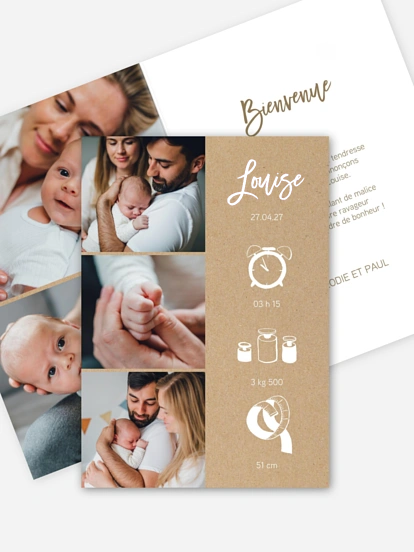 Faire-part naissance Bienvenue au monde