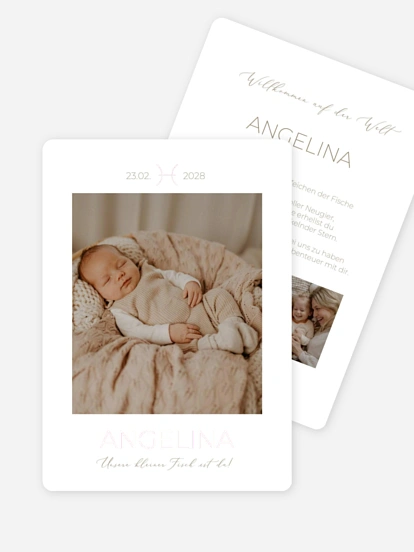 Geburtskarte Sternzeichen Fische