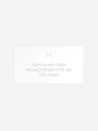 Empfängeraufkleber Geburt Sternzeichen Fische