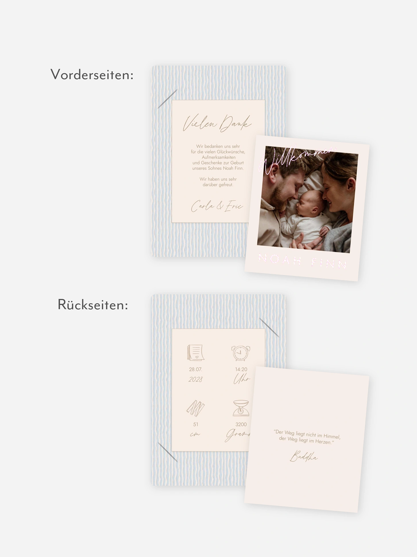 Geburtskarte Wavy Stripes