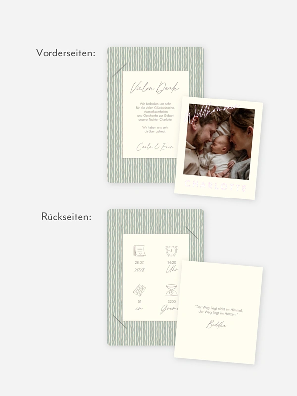 Geburtskarte Wavy Stripes