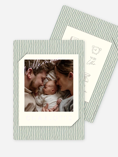 Geburtskarte Wavy Stripes