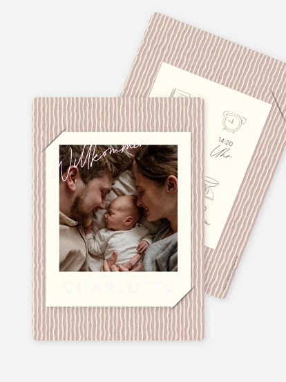 Geburtskarte Wavy Stripes