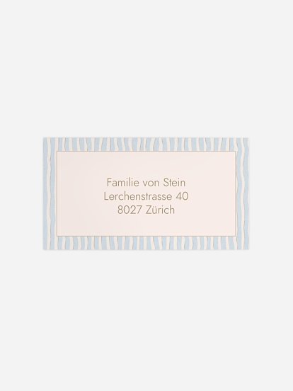 Empfängeraufkleber Geburt Wavy Stripes