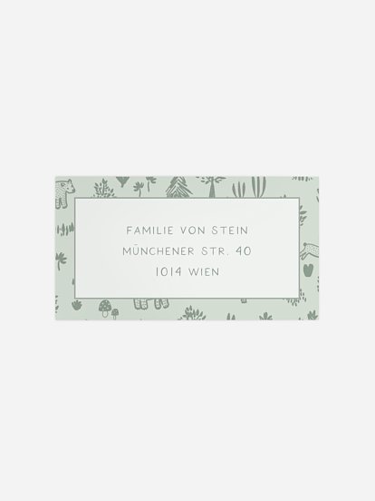 Empfängeraufkleber Geburt Little Forest