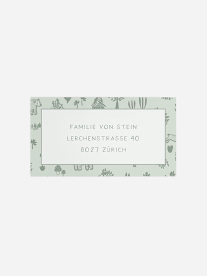 Empfängeraufkleber Geburt Little Forest