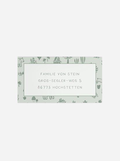 Empfängeraufkleber Geburt Little Forest