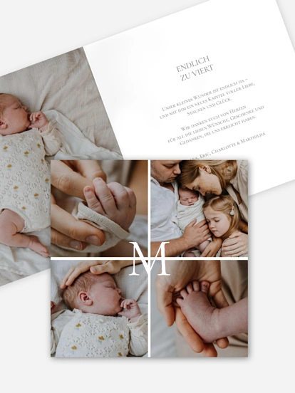 Geburtskarte Pure Letter