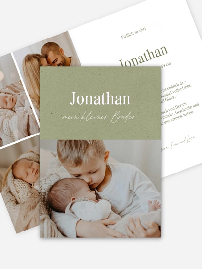 Geburtskarte Zwei Herzen