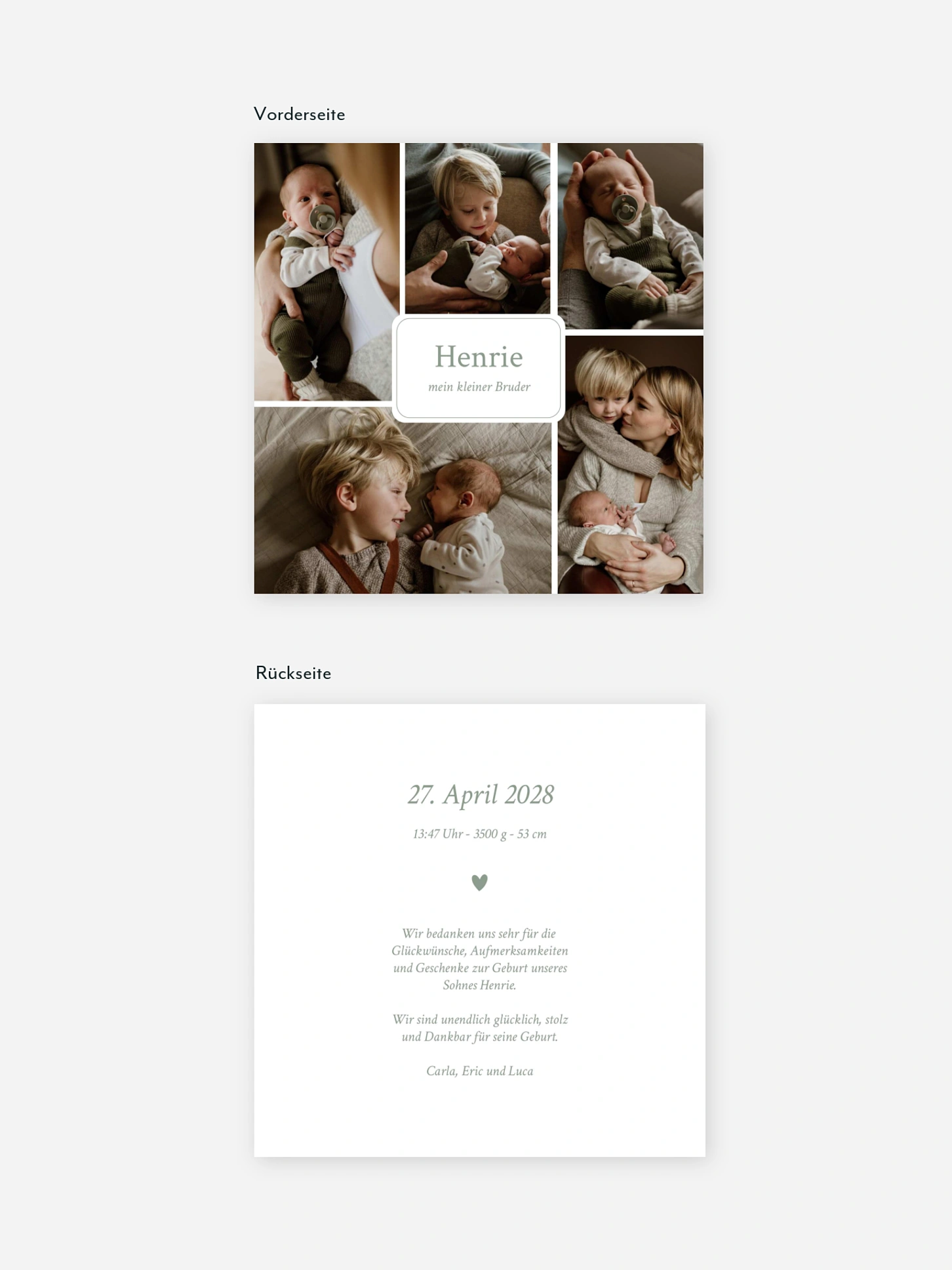Geburtskarte Familienmoment