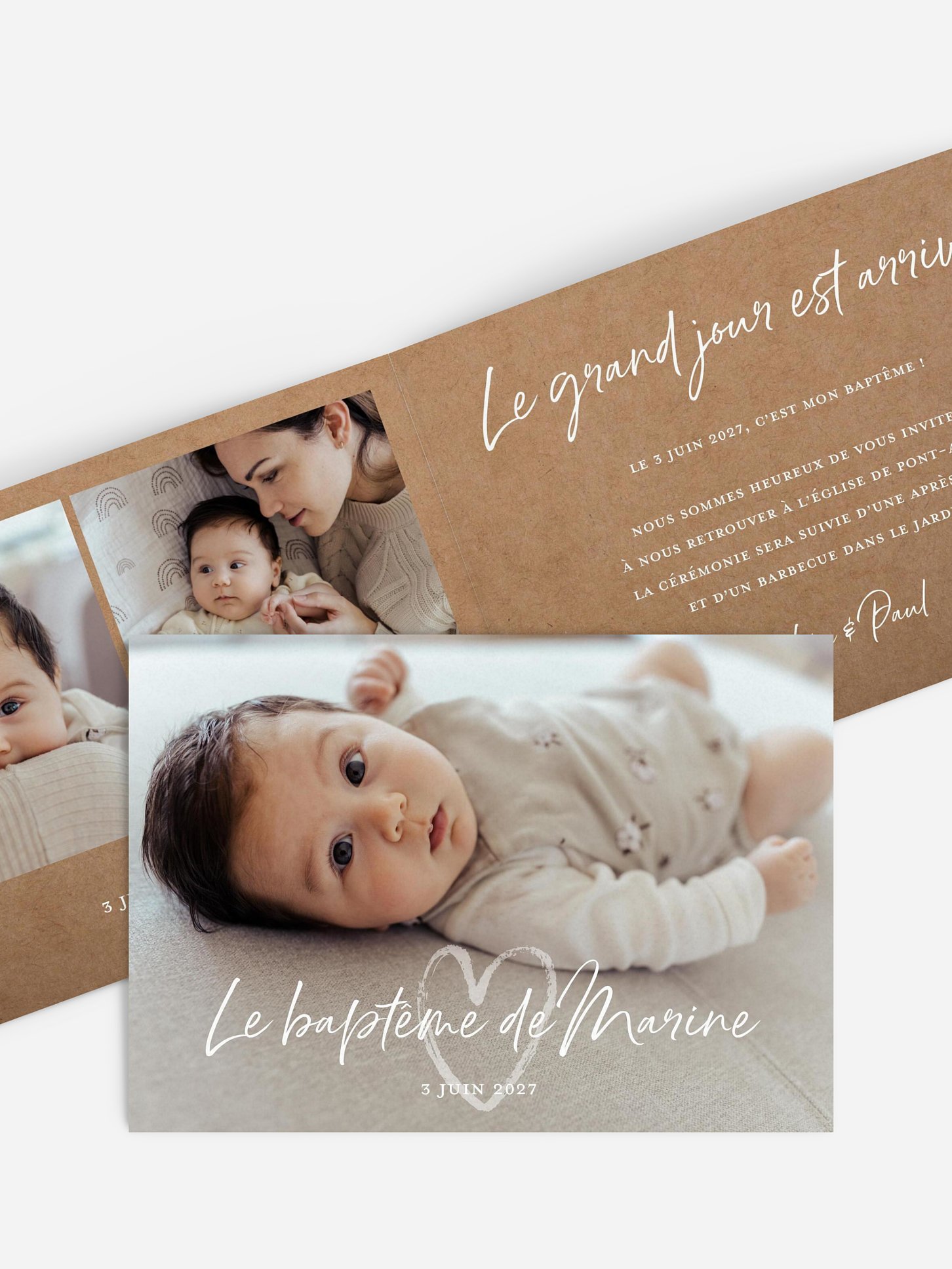 Faire-part baptême Cocon