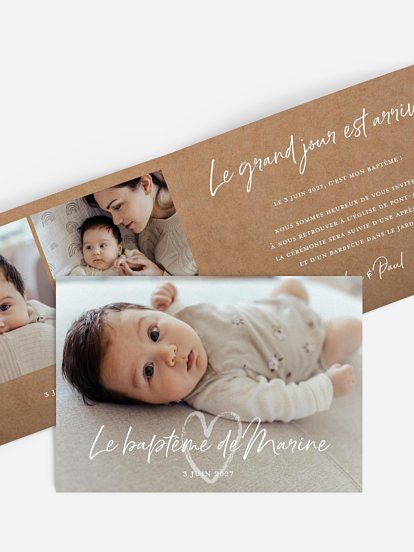 Faire-part baptême Cocon