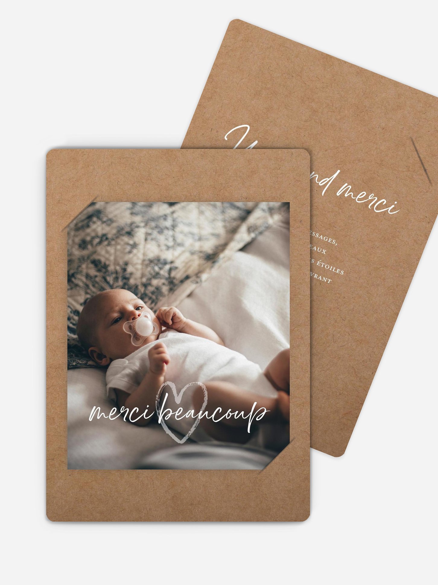 Carte remerciement naissance Cocon