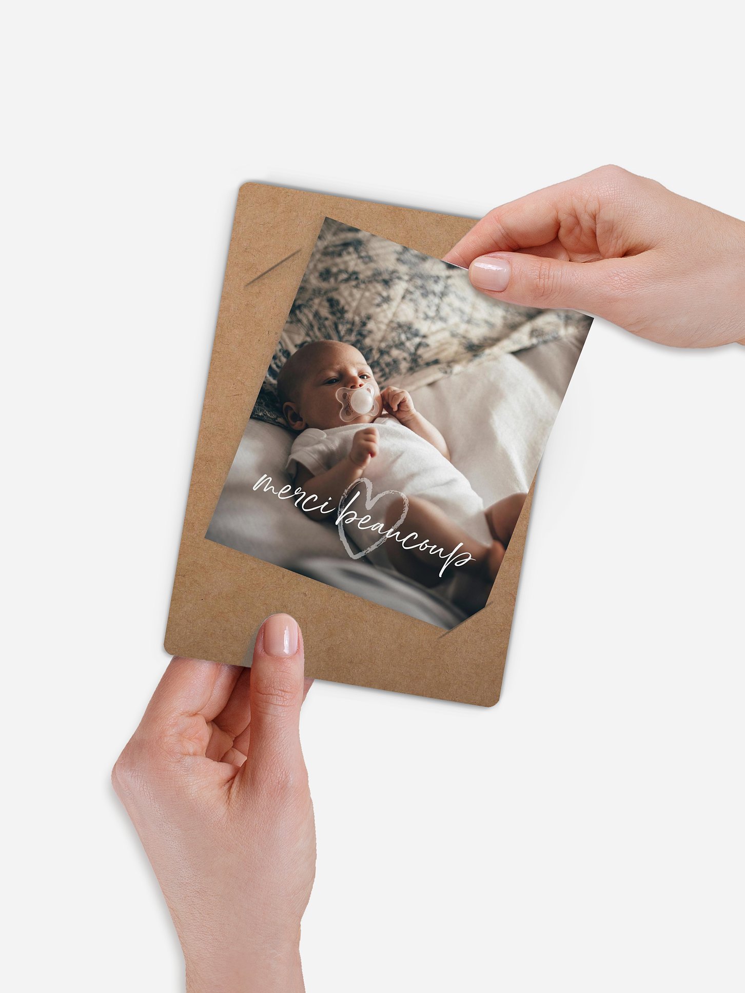 Carte remerciement naissance Cocon